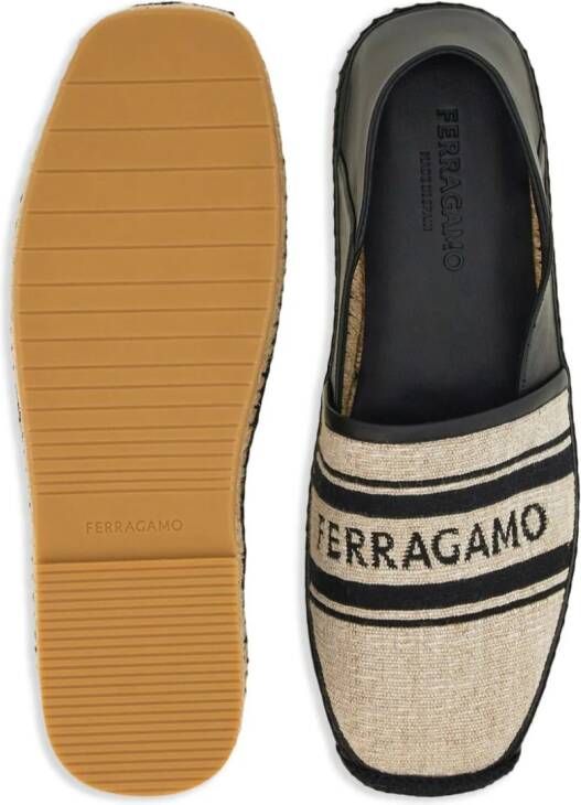 Ferragamo logo-jacquard canvas espadrilles Neutrals