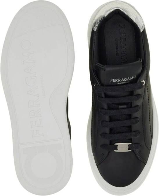 Ferragamo logo-patch leather sneakers Black