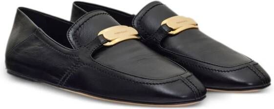 Ferragamo logo-plaque leather loafers Black