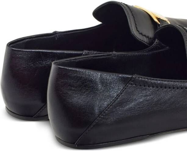 Ferragamo logo-plaque leather loafers Black