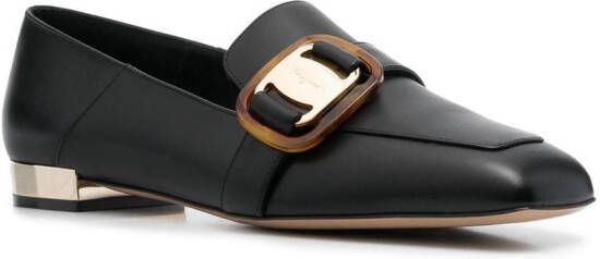 Ferragamo logo-plaque leather loafers Black