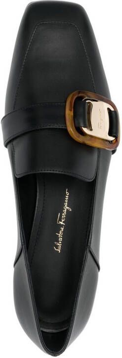 Ferragamo logo-plaque leather loafers Black