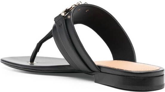Ferragamo logo-plaque leather sandals Black
