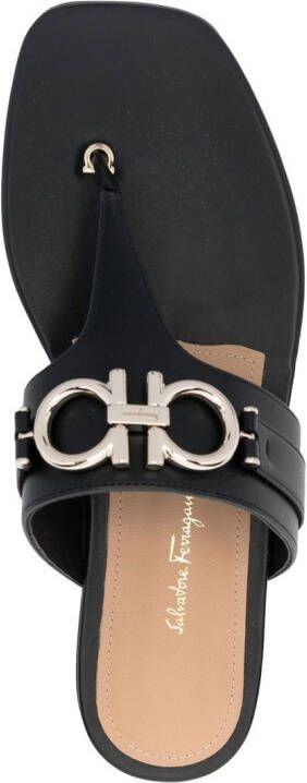 Ferragamo logo-plaque leather sandals Black
