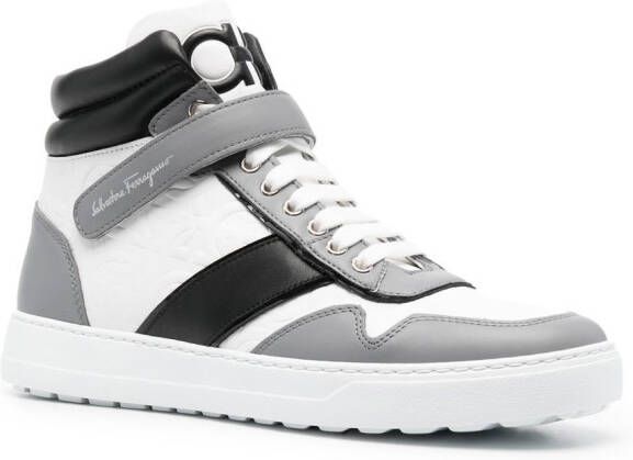 Ferragamo logo-print hi-top sneakers White