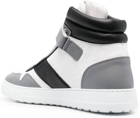 Ferragamo logo-print hi-top sneakers White