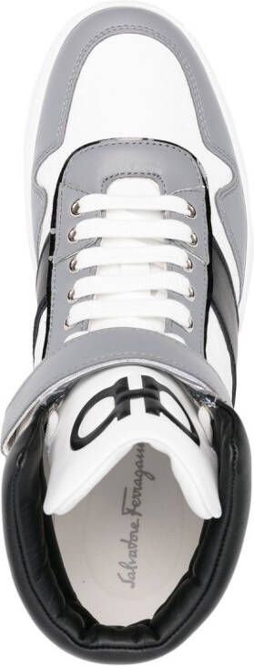 Ferragamo logo-print hi-top sneakers White