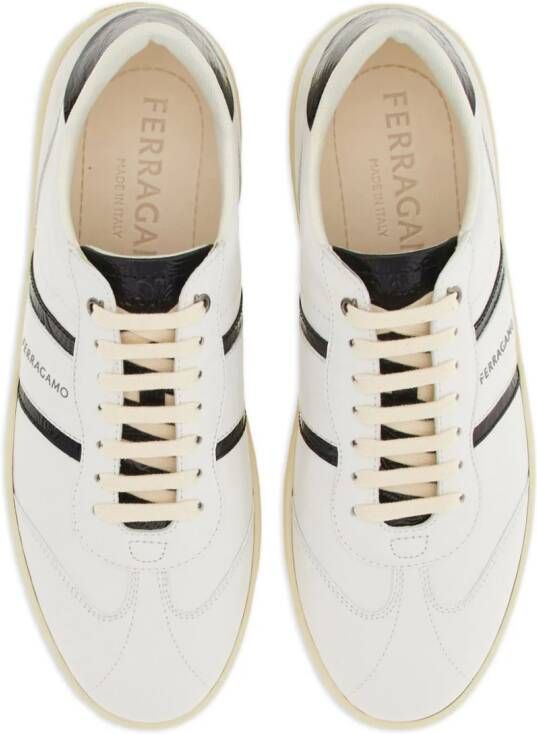 Ferragamo logo-print leather sneakers White