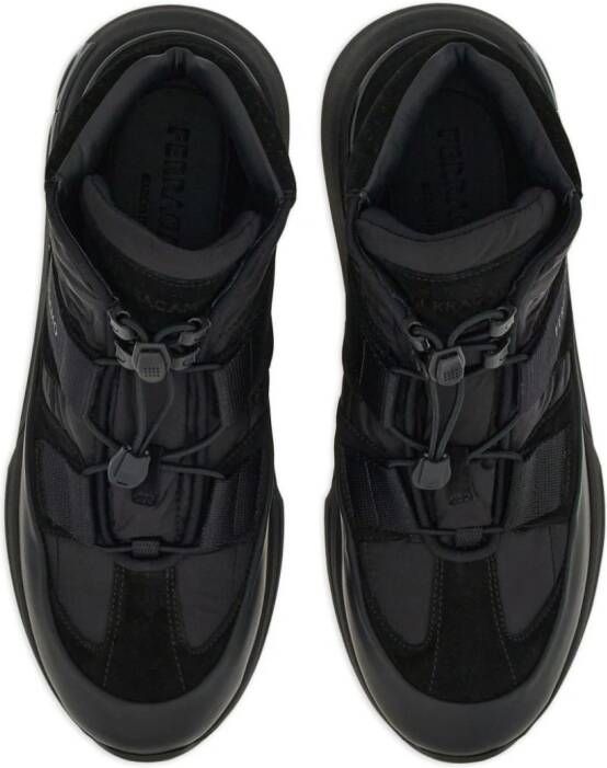 Ferragamo logo-print panelled-design sneakers Black