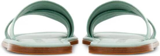 Ferragamo logo-print round-toe slides Green