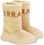 Ferragamo logo-print shearling boots White - Thumbnail 2
