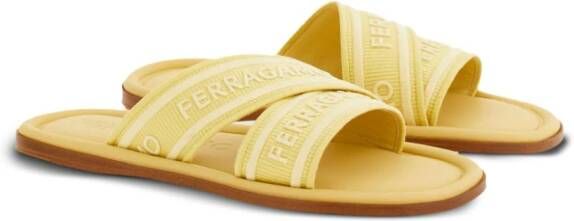 Ferragamo logo-print slip-on style slides Yellow