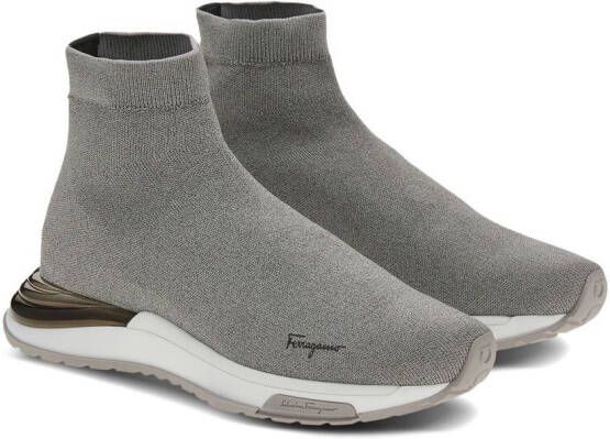 Ferragamo logo-print sock sneakers Grey
