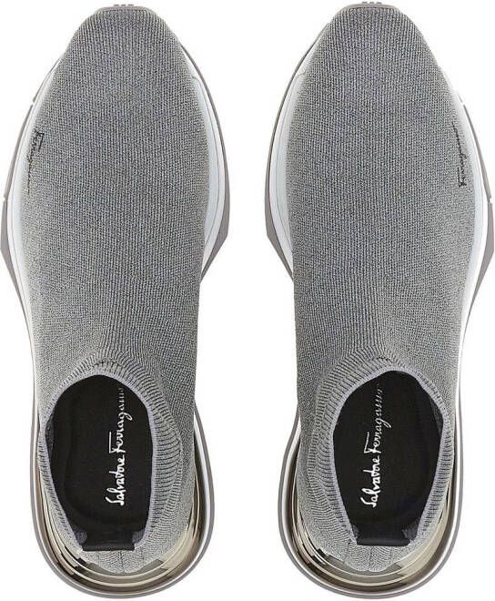 Ferragamo logo-print sock sneakers Grey