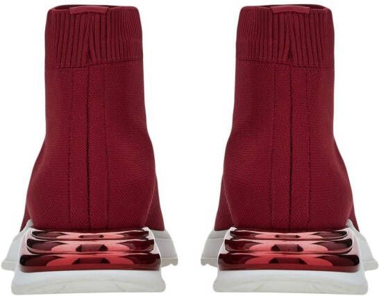 Ferragamo logo-print sock sneakers Red