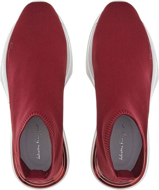 Ferragamo logo-print sock sneakers Red