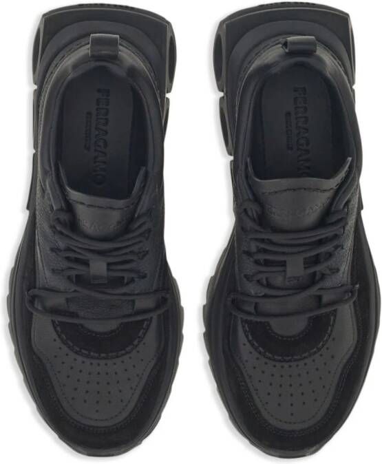 Ferragamo low-top leather sneakers Black