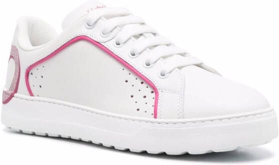 Ferragamo Manhattan Gancini-print sneakers White