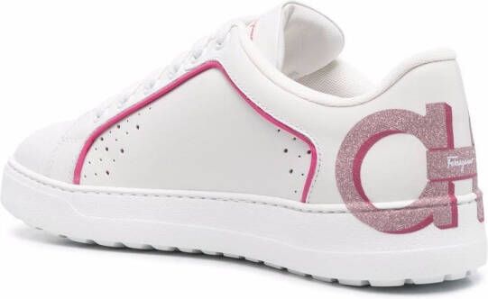 Ferragamo Manhattan Gancini-print sneakers White