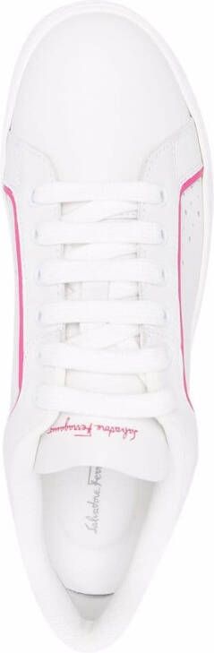 Ferragamo Manhattan Gancini-print sneakers White