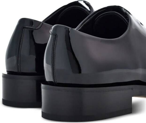 Ferragamo metal toe-cap leather loafers Black