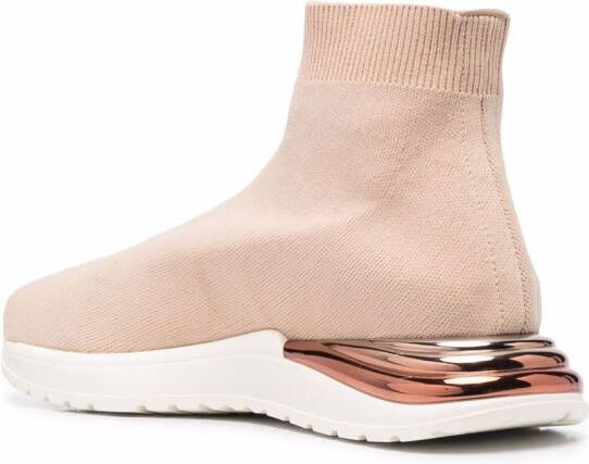 Ferragamo metallic heel-counter sneakers Neutrals