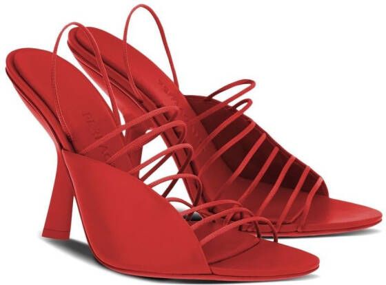Ferragamo ALTAIRE 105 HIGH HEEL SANDAL LACE DETAIL LEATHER Red