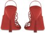 Ferragamo ALTAIRE 105 HIGH HEEL SANDAL LACE DETAIL LEATHER Red - Thumbnail 3