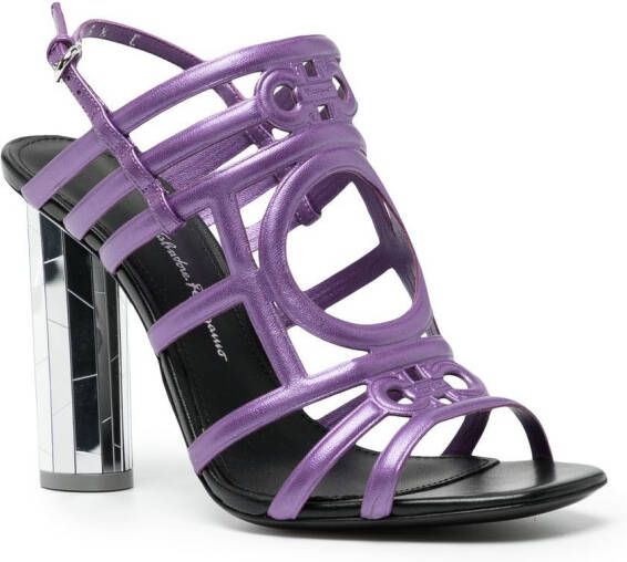 Ferragamo mirrored-heel 105mm sandals Purple