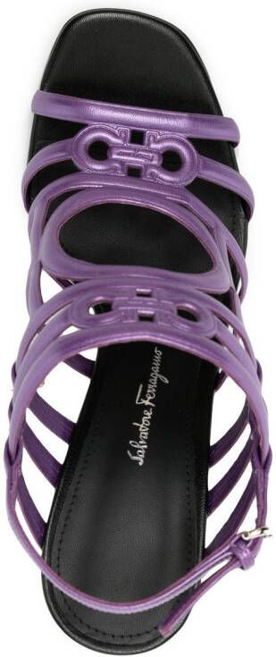 Ferragamo mirrored-heel 105mm sandals Purple