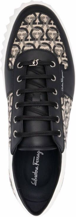 Ferragamo monogram low-top sneakers Black