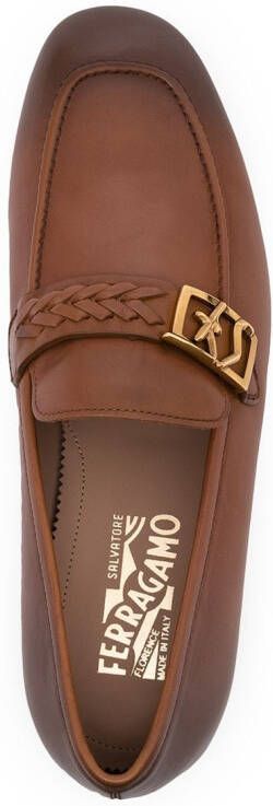 Ferragamo Nairobi logo plaque loafers Brown