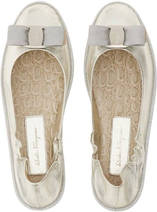 Ferragamo Nomadic Stories ballet flats Silver