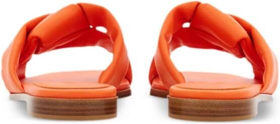 Ferragamo Origami knot-detail leather slides Orange