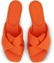 Ferragamo Origami knot-detail leather slides Orange - Thumbnail 4
