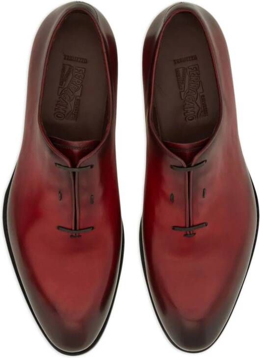 Ferragamo Oxford almond-toe shoes Red