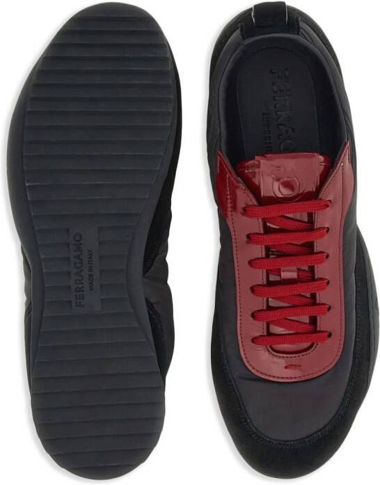 Ferragamo padded lace-up sneakers Black