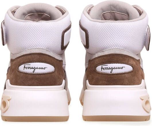 Ferragamo panelled hi-top sneakers White