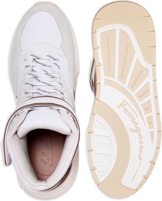 Ferragamo panelled hi-top sneakers White