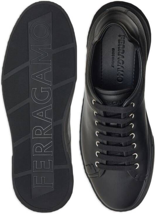 Ferragamo panelled leather sneakers Black