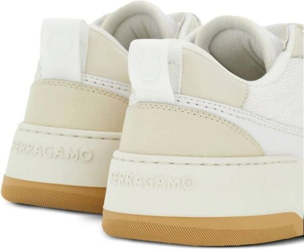 Ferragamo panelled leather sneakers White