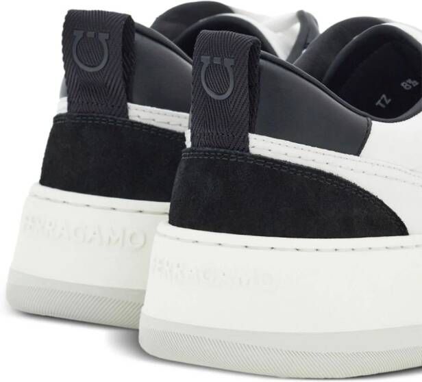 Ferragamo panelled leather sneakers White