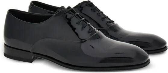 Ferragamo patent-finish Oxford shoes Black