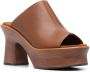 Ferragamo peep-toe platform leather mules Brown - Thumbnail 2