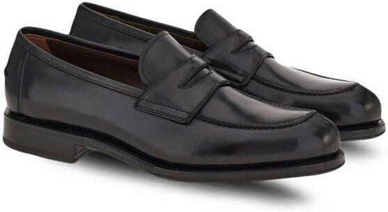 Ferragamo Penny almond toe loafers Black