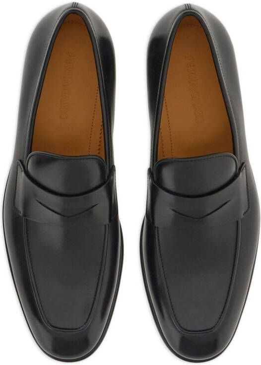 Ferragamo penny-slot leather loafers Black