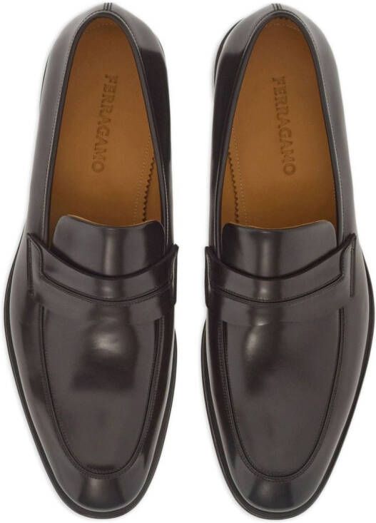Ferragamo penny-slot leather loafers Brown