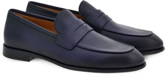 Ferragamo penny-strap leather loafers Blue