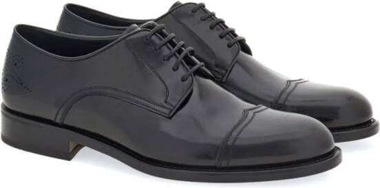 Ferragamo perforated leather Derby shoes Black