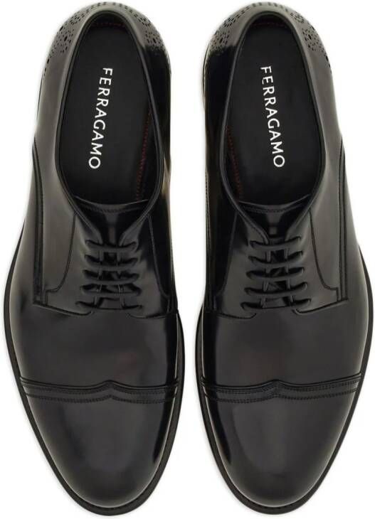 Ferragamo perforated leather Derby shoes Black